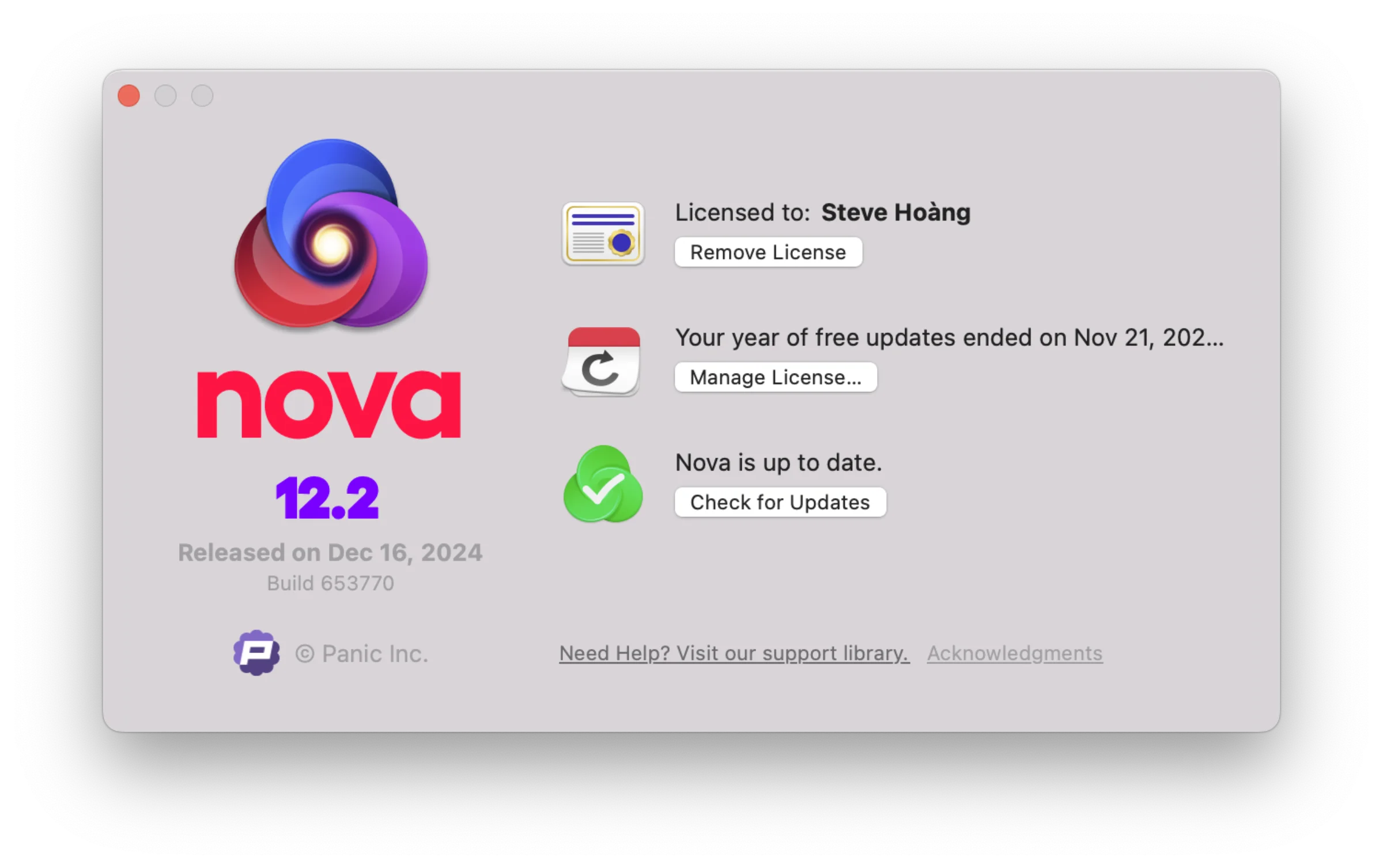 Nova update 12.2 Nova update 12.2